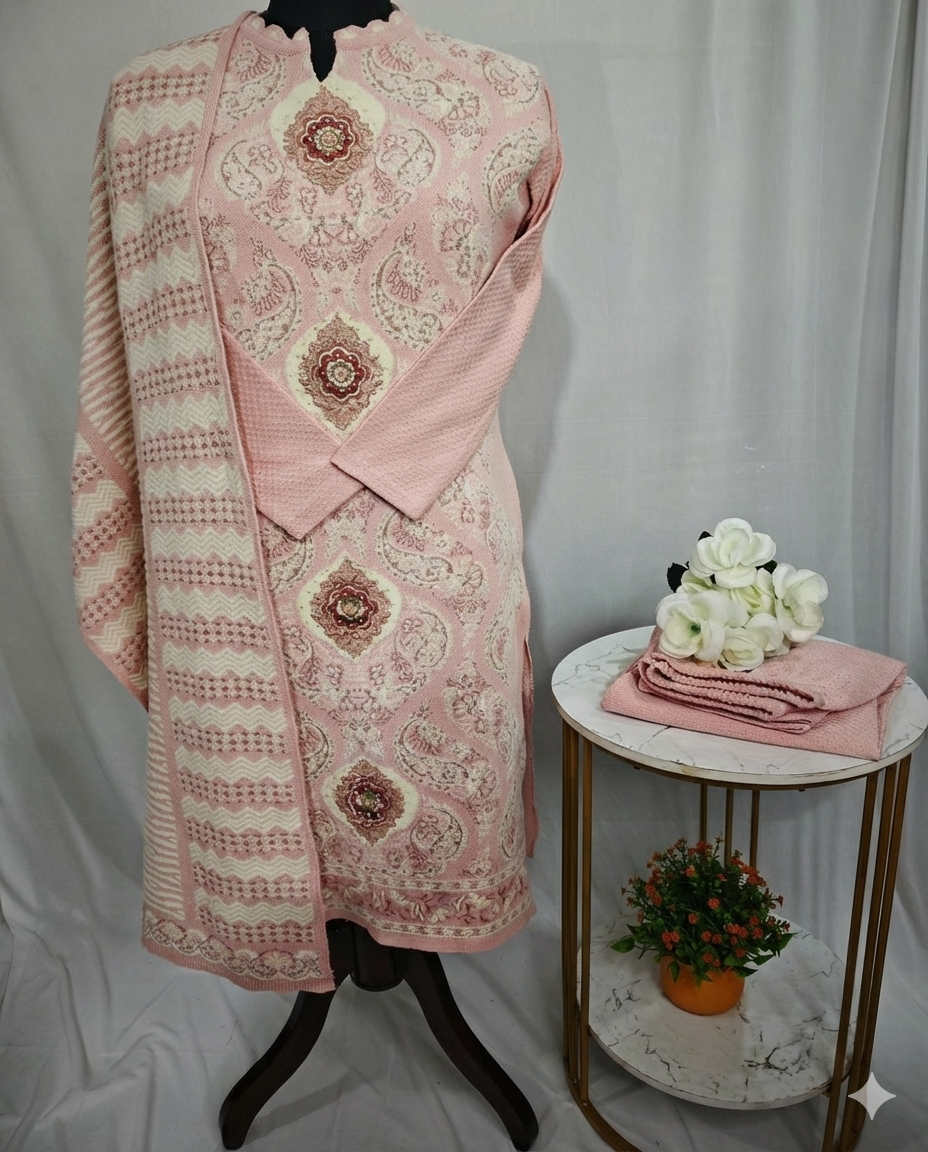 Premium Quality three piece set Knitted Woolen